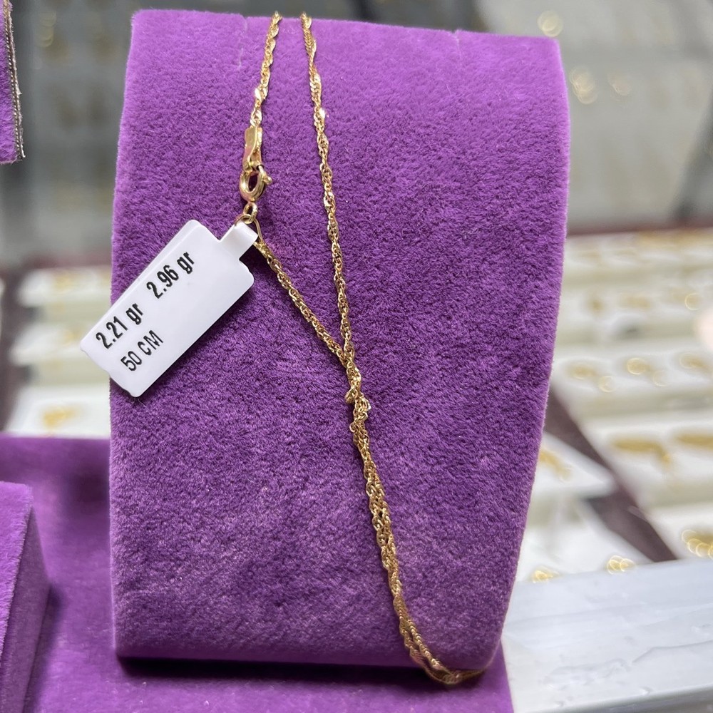 22 Ayar Altın Zincir Singapur Modern Tasarım 2.21gr 50 CM Kadın - Z00065 - Fotoğraf 1