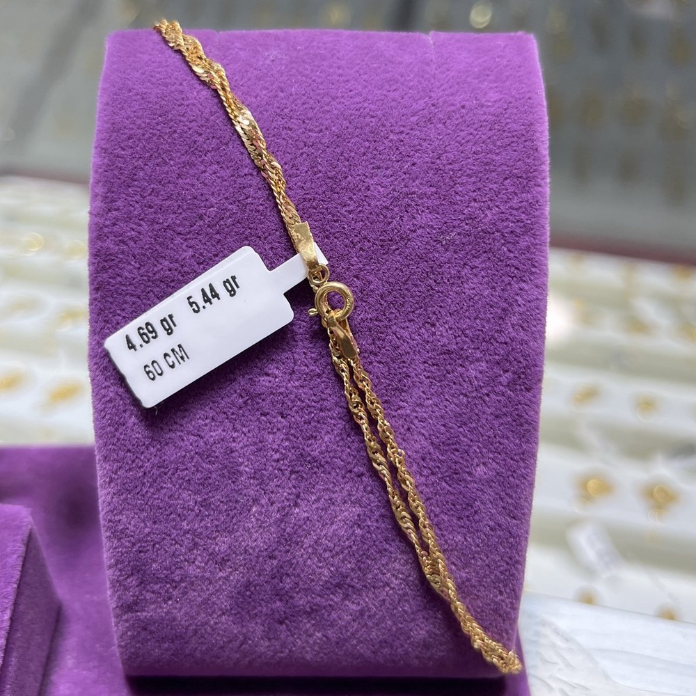 22 Ayar Altın Zincir Singapur Modern Tasarım 4.69gr 60 CM - Z00066