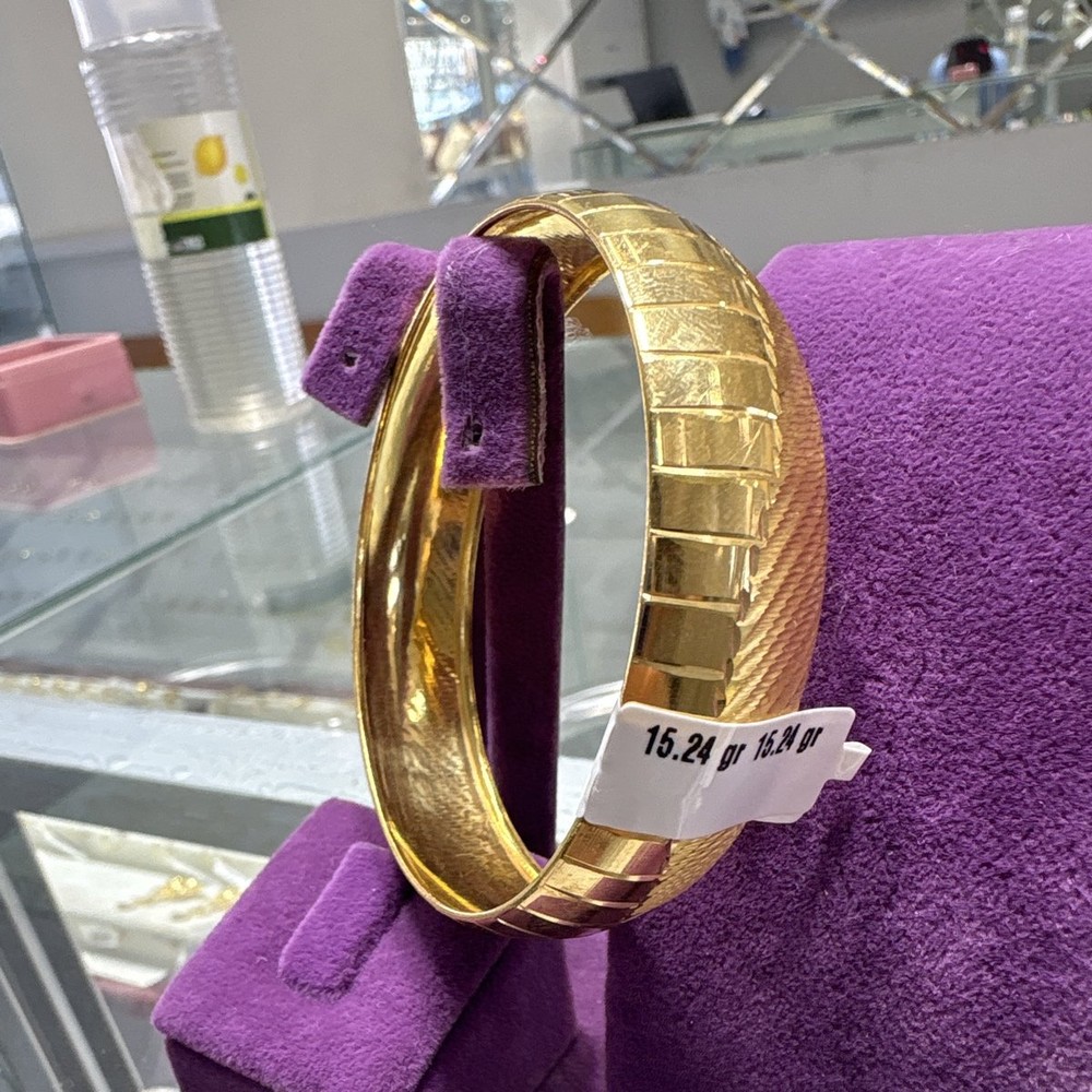 22 Ayar Altın Bilezik Yılan Derisi Özel Tasarım 15.24gr Kadın - BZ00930