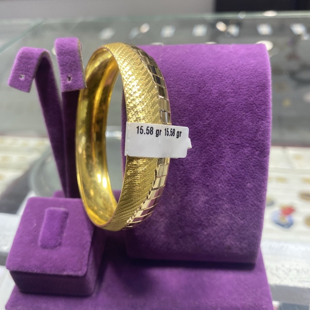 22 Ayar Altın Bilezik Yılan Derisi Özel Tasarım 15.58gr Kadın - BZ00967