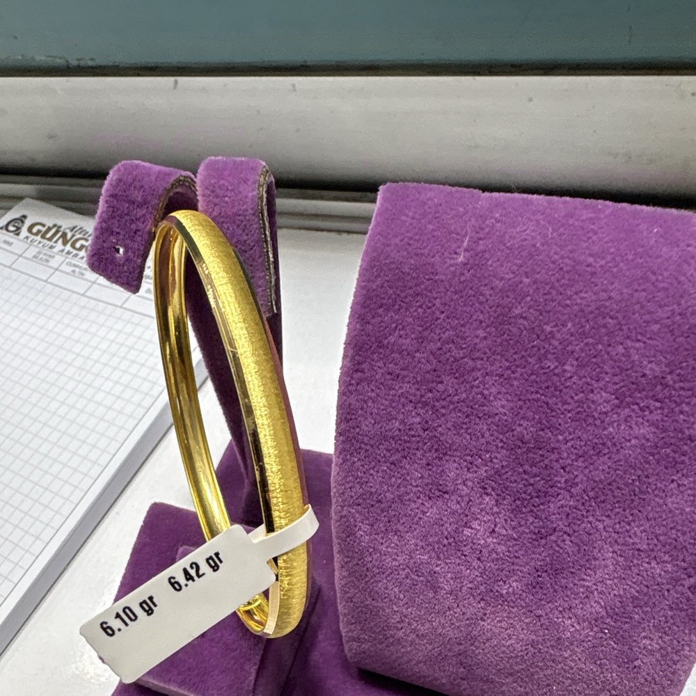 22 Ayar Altın Bilezik Kumlu Özel Tasarım 6.10gr Kadın - BZ00982