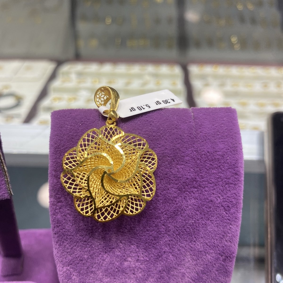22 Ayar Altın Kolye Ucu Gül Desenli Özel Tasarım 4.30gr Hediye - C00248 - Fotoğraf 1