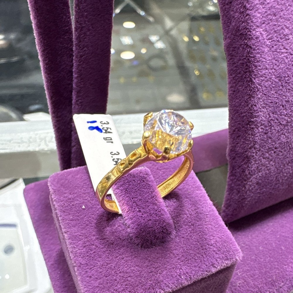 22 Ayar Altın Taşlı Yüzük Modern Tasarım 3.54gr Kadın - T000215