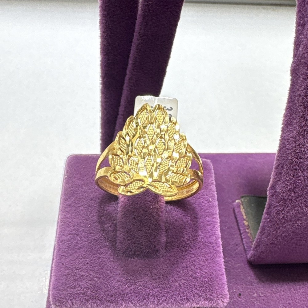 22 Ayar Altın Yüzük Çiçek Özel Tasarım 3.20gr 18 Numara Kadın - Y00938