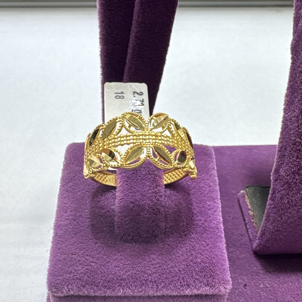 22 Ayar Altın Yüzük Başak Serisi 2.73gr 18 Numara Kadın - Y00939