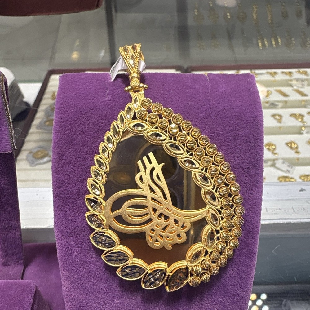 22 Ayar Altın Kolye Ucu Tuğralı Özel Tasarım 15.21gr Hediye - C00250