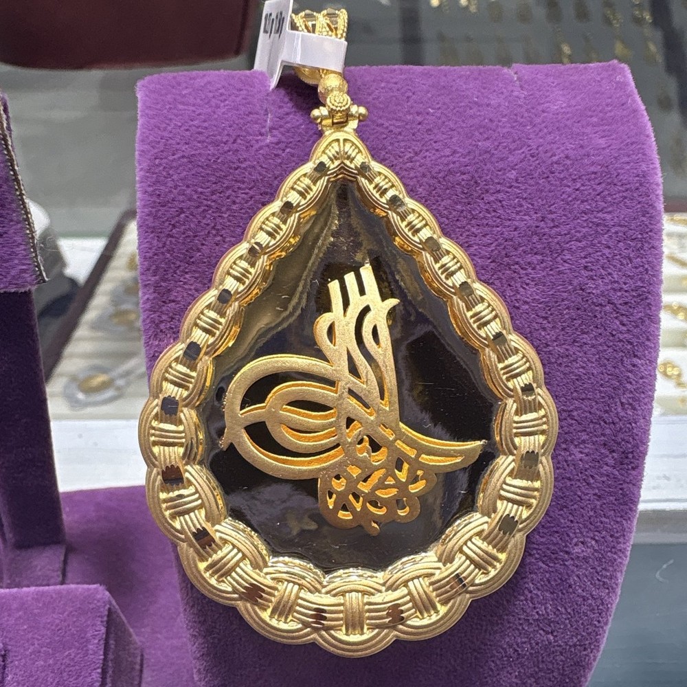 22 Ayar Altın Kolye Ucu Tuğralı Özel Tasarım 10.27gr Hediye - C00251