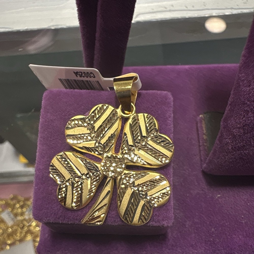 22 Ayar Altın Kolye Ucu Yonca Özel Tasarım 3.17gr Hediye - C00254