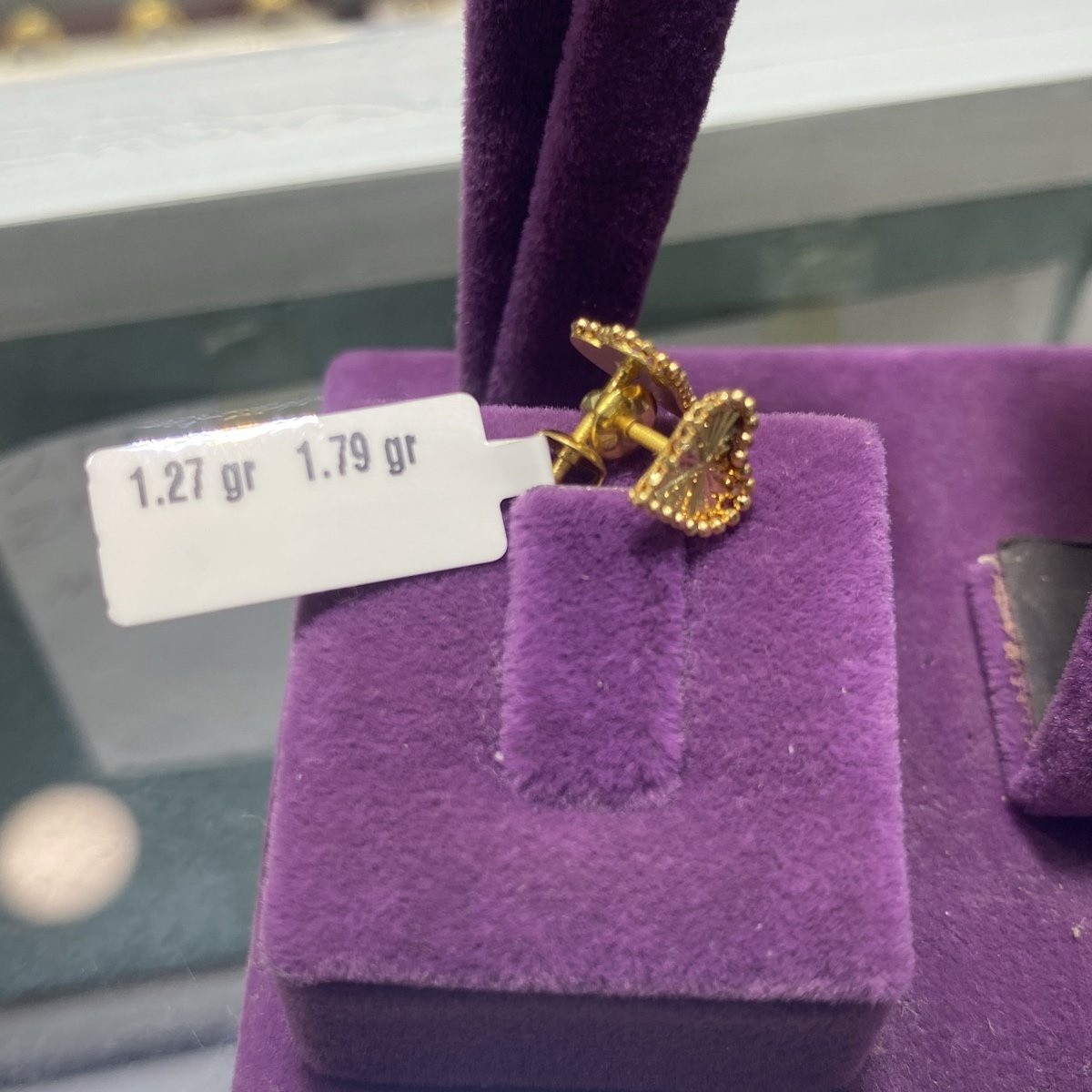 22 Ayar Altın Çocuk Küpesi Kalp Tasarım 1.27gr Hediye - J00020 - Fotoğraf 1