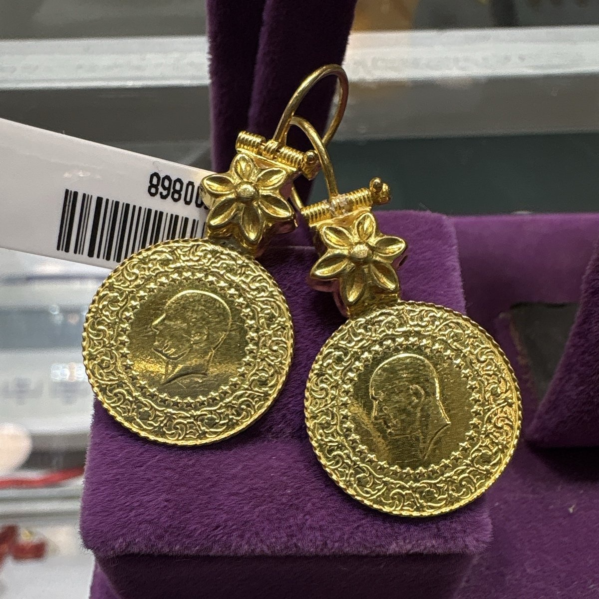 22 Ayar Altın Küpe Çeyrekli Özel Tasarım 5.96gr Kadın - K00868 - Fotoğraf 1
