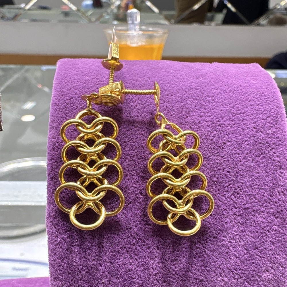 22 Ayar Altın Küpe Prenses El İşi 3.49gr Kadın - K00870