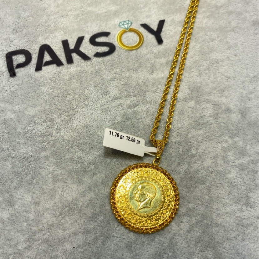 22 Ayar Altın Kolye Ucu Modern Tasarım 11.76gr Hediye - C00258