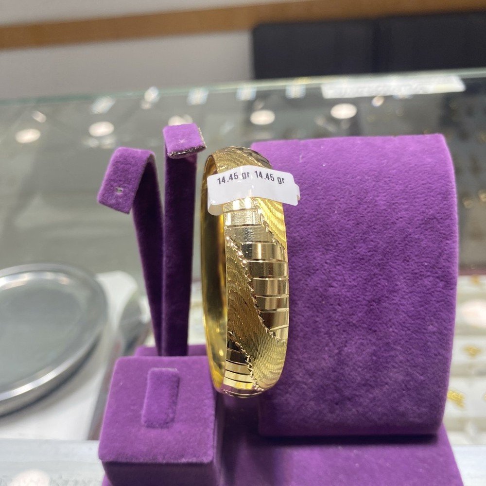 22 Ayar Altın Bilezik Yılan Özel Tasarım 14.45gr Kadın - BZ01080