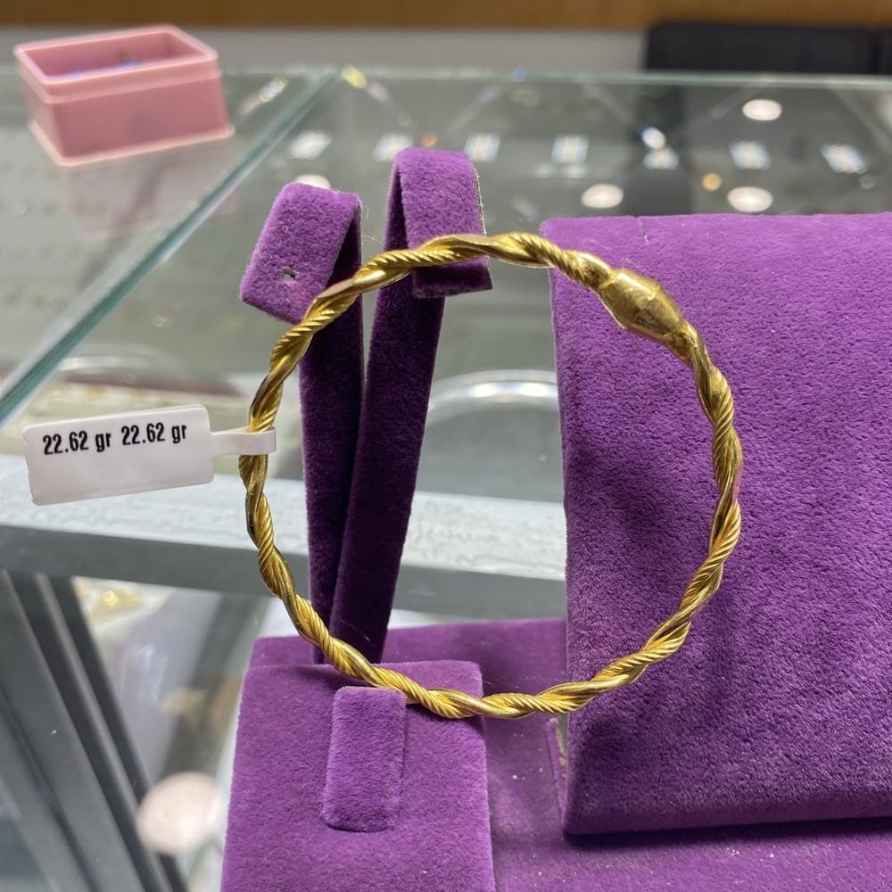 22 Ayar Altın Bilezik Kıvırcık Modern Tasarım 22.62gr Kadın - BZ01108