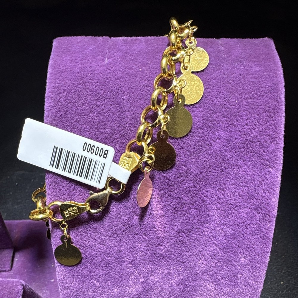 22 Ayar Altın Bileklik Saygılı Şıklık ve Zarafet Özel Tasarım 6.10gr Kadın Hediye - B00900