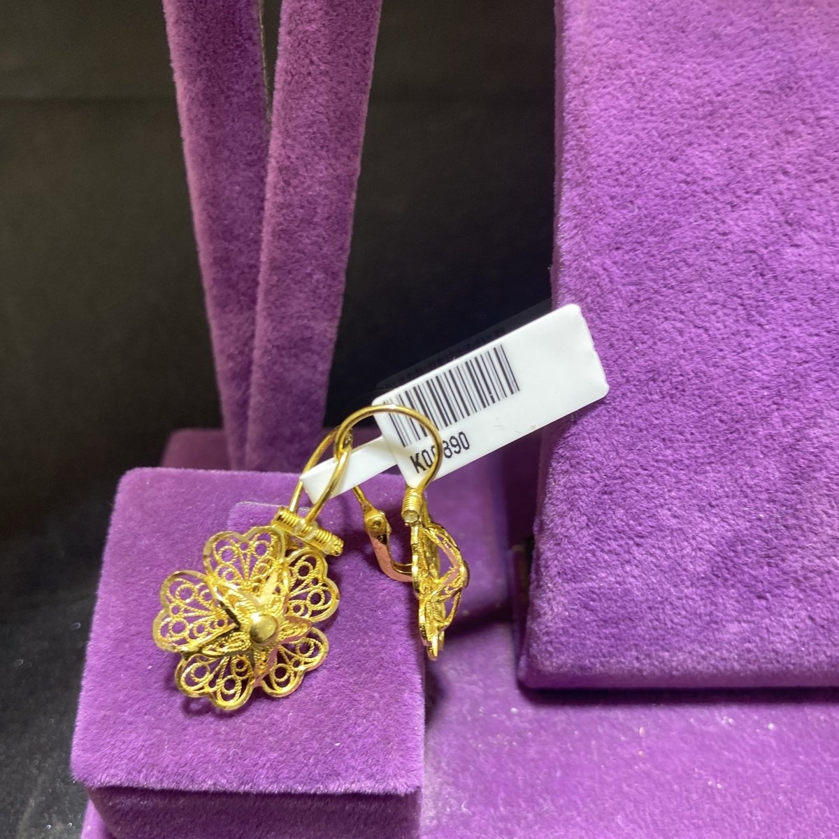 22 Ayar Altın Küpe Gül El İşi 4.07gr Hediye Kadın - K00890 - Fotoğraf 1