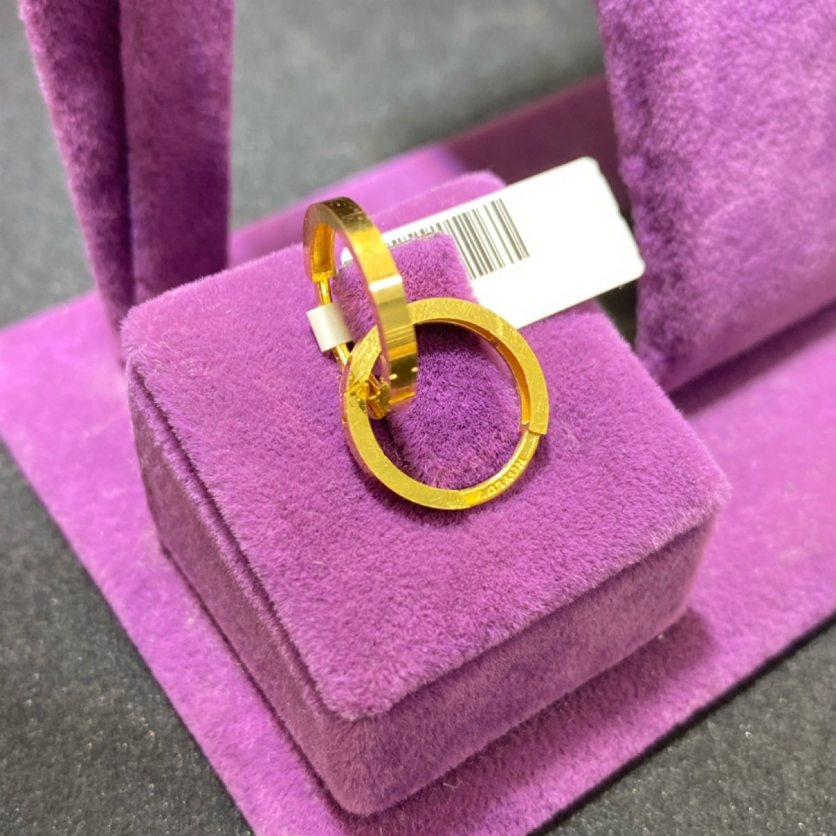 22 Ayar Altın Halka Küpe Modern Tasarım 2.05gr Kadın - K00897 - Fotoğraf 1
