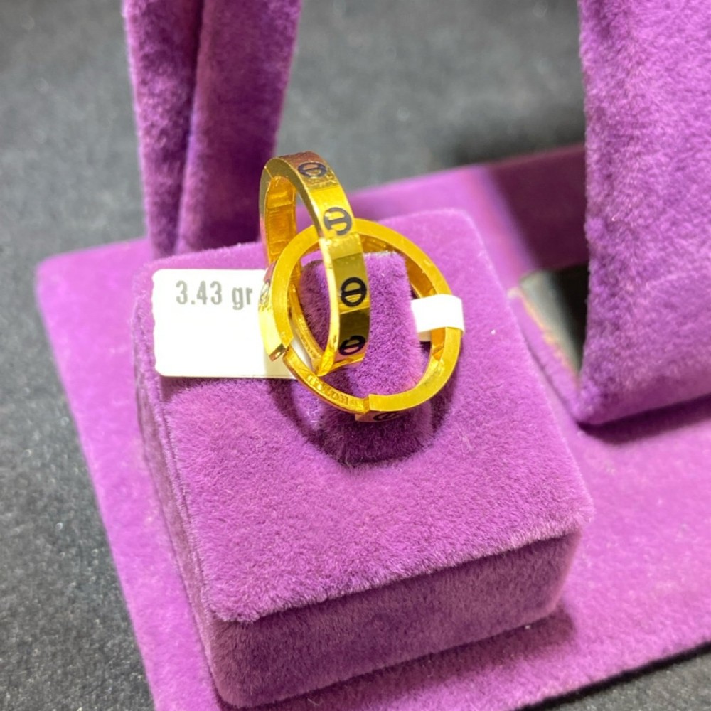 22 Ayar Altın Halka Küpe Paksoy Özel Tasarım 3.43gr Kadın - K00900