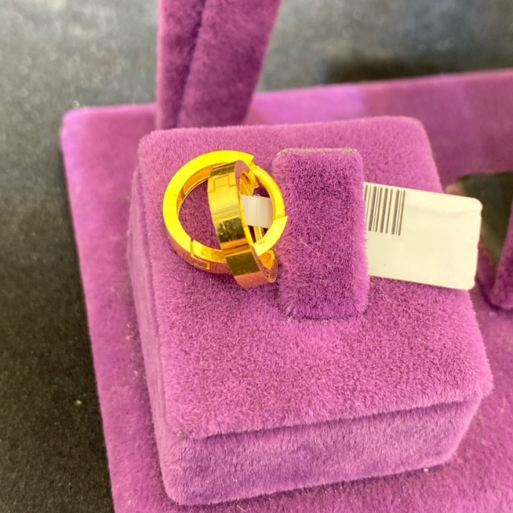 22 Ayar Altın Halka Küpe Modern Tasarım 2.11gr Kadın - K00904