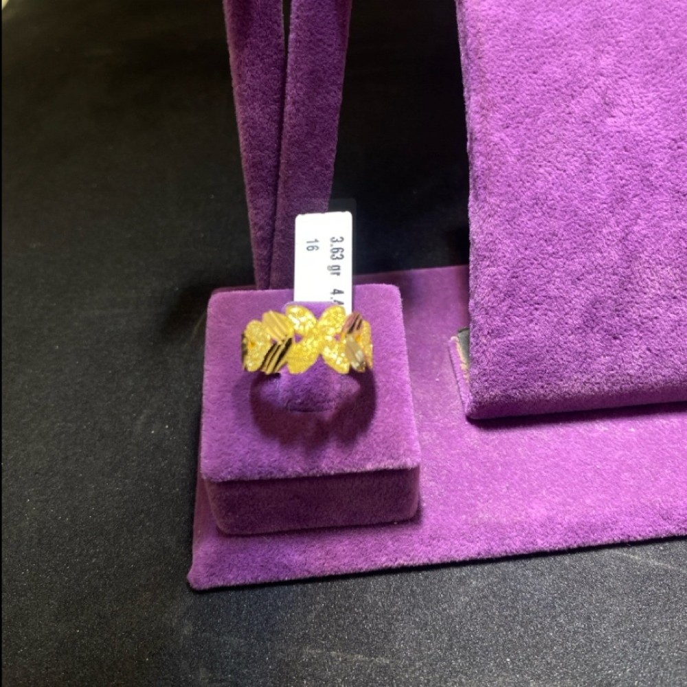 22 Ayar Altın Yüzük Başak Serisi Modern Tasarım 3.63gr 16 Numara Kadın - Y00962