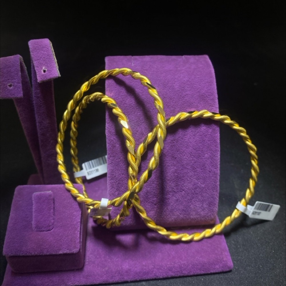 22 Ayar Altın Kıvırcık Bilezik Özel Tasarım 25.01gr Kadın - BZ01140