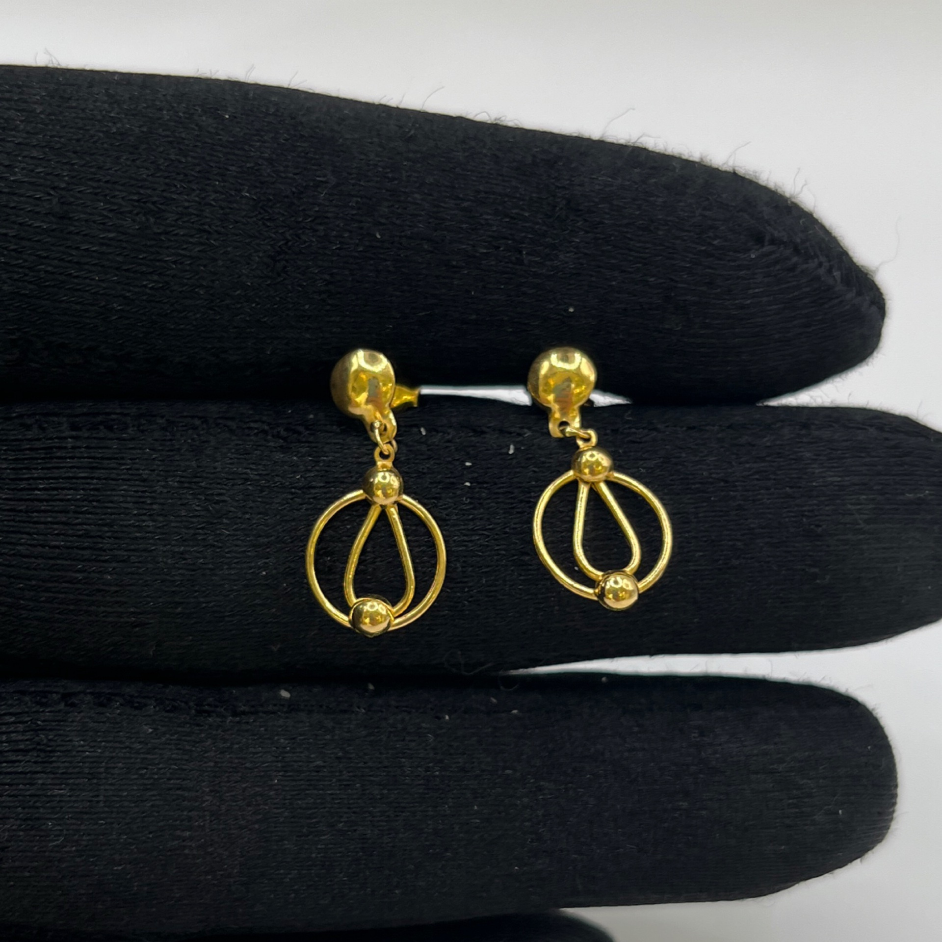Sallantılı Su Damlası Altın Küpe 22 Ayar 1.13gr - K00942 - Fotoğraf 1