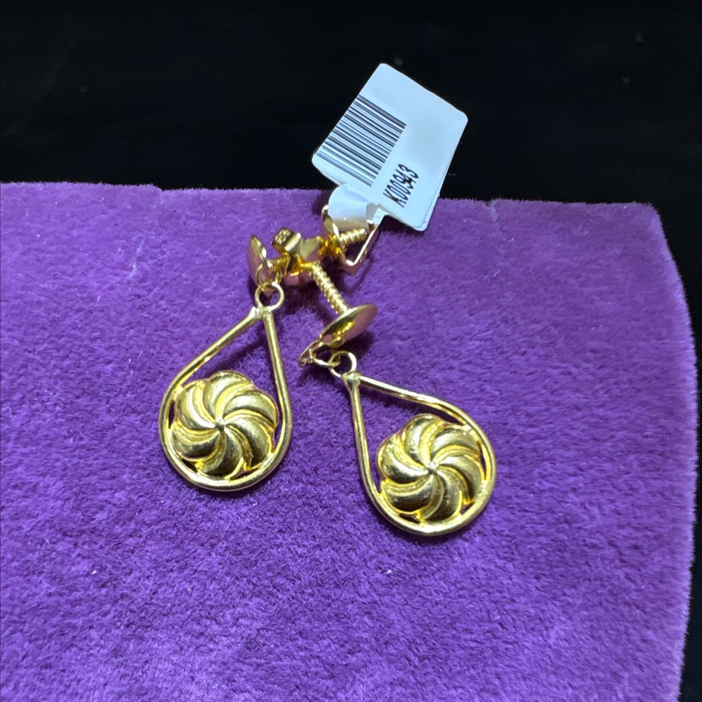 22 Ayar Altın Küpe Zahit Geyik Modern Tasarım 1.16gr Kadın - K00943