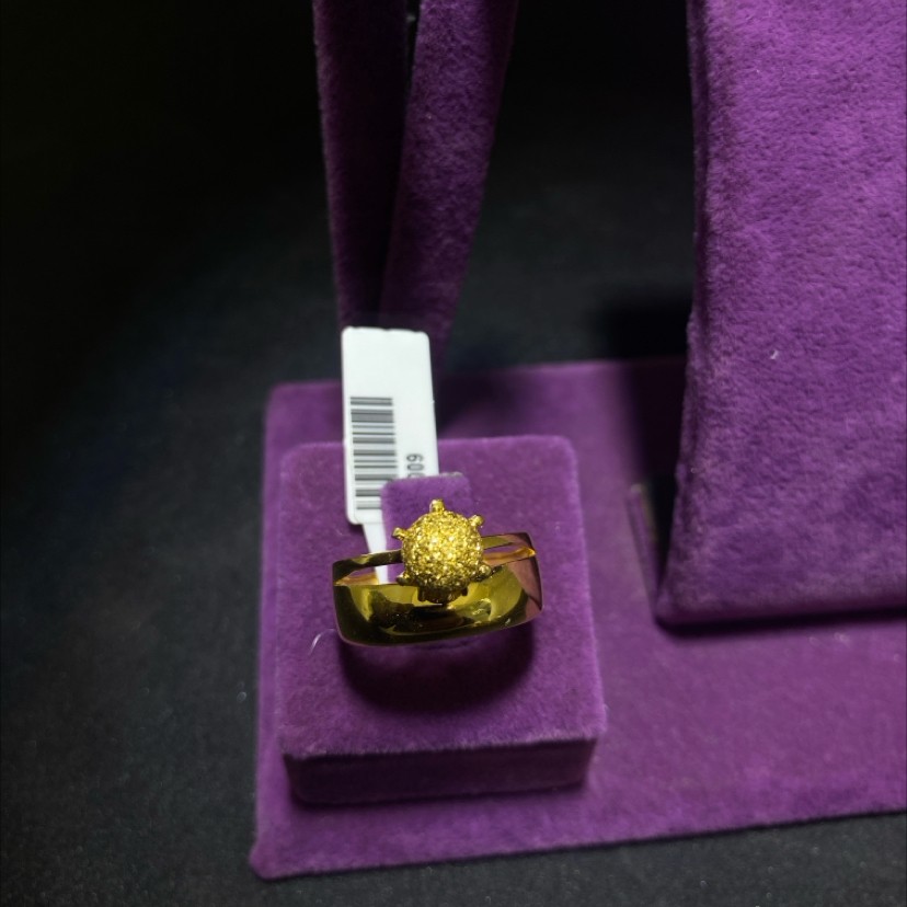 22 Ayar Altın Yüzük Dorika Toplu Tek Taş 4.56gr 18 Numara Hediye - Y01009