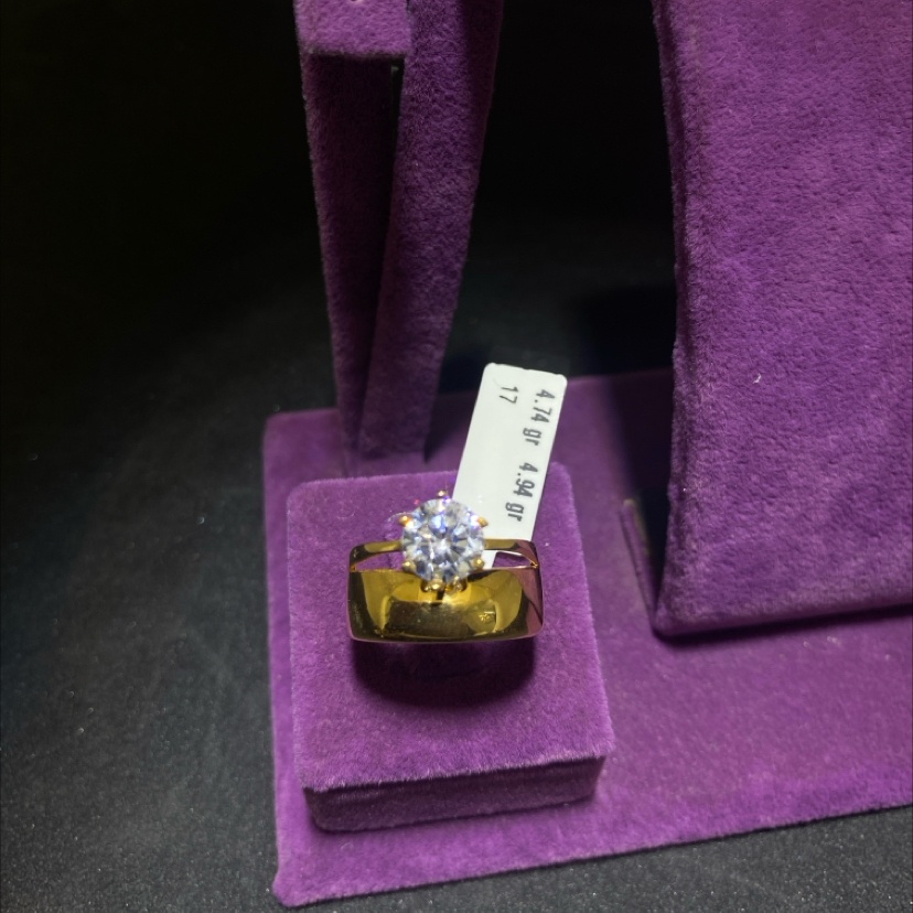 22 Ayar Altın Taşlı Yüzük Paksoy Modern Tasarım 4.74gr 17 Numara Kadın - T00234 - Fotoğraf 1