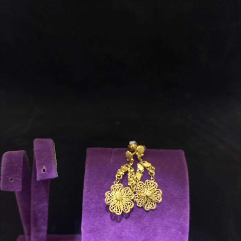 22 Ayar Altın Küpe Gül Tasarım 3.93gr Kadın - K00950 - Fotoğraf 1