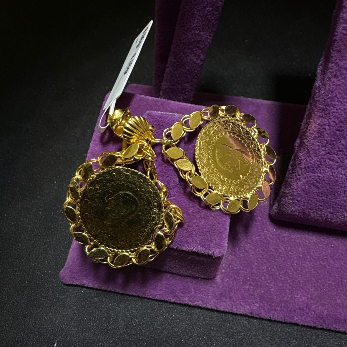 22 Ayar Altın Küpe Çeyrekli Dolama 8.06gr Kadın - K00953 - Fotoğraf 3