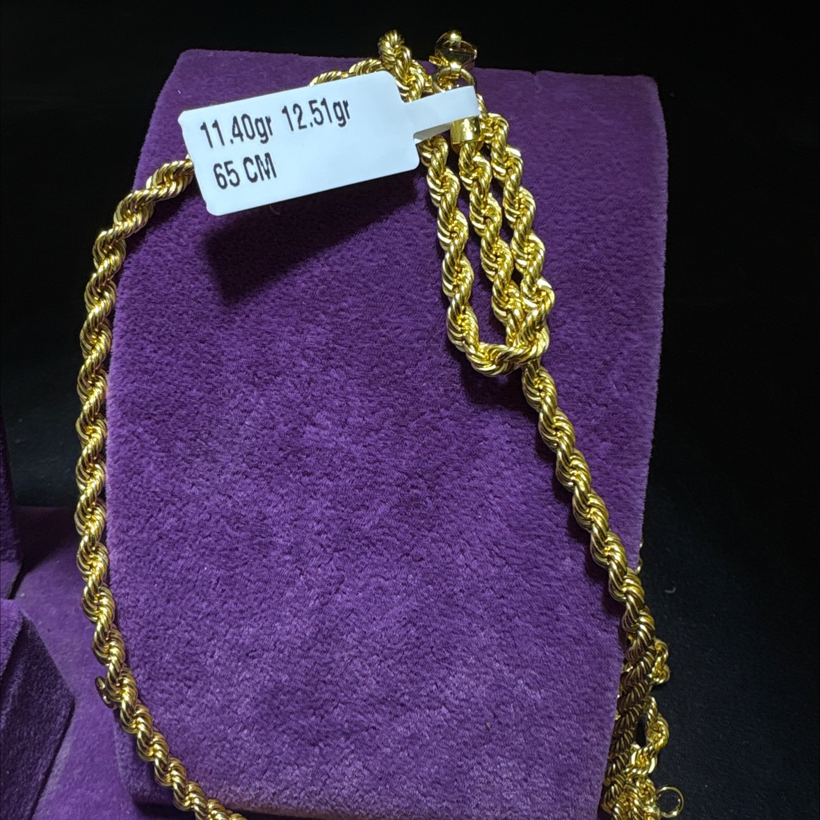 22 Ayar Altın Halat Özel Tasarım 11.40gr 65 CM Hediye - H00194 - Fotoğraf 2
