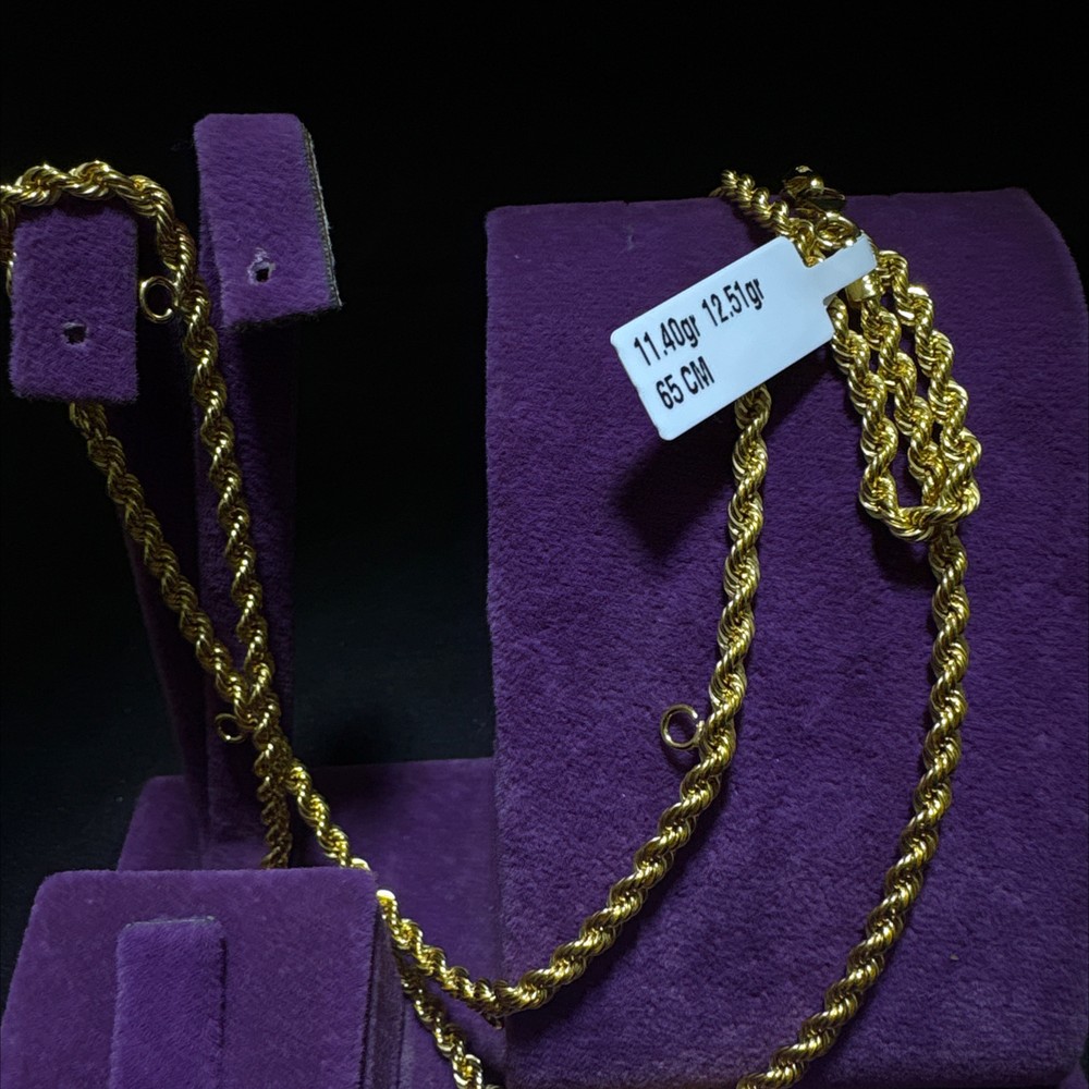 22 Ayar Altın Halat Özel Tasarım 11.40gr 65 CM Hediye - H00194 - Fotoğraf 3