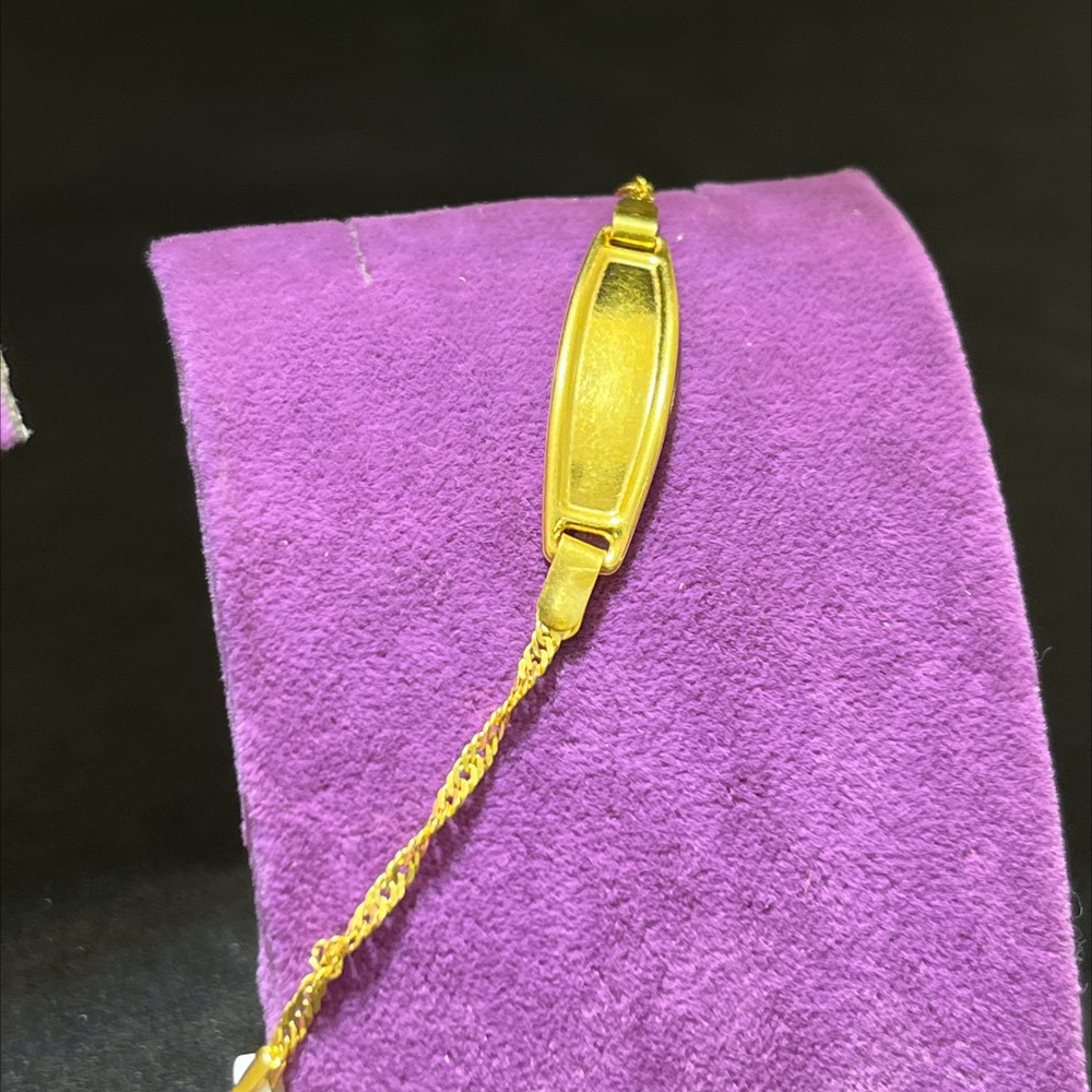 22 Ayar Altın Çocuk Künye Singapur Desenli 2.65gr Hediye - F00020