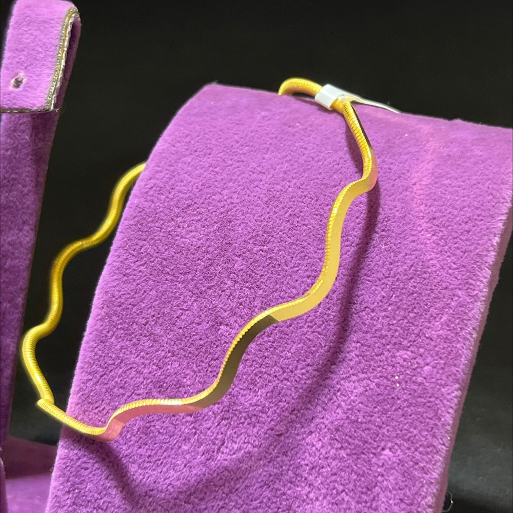 22 Ayar Altın Bilezik Zikzak Ayna Tasarım 9.96gr Kadın - BZ01186