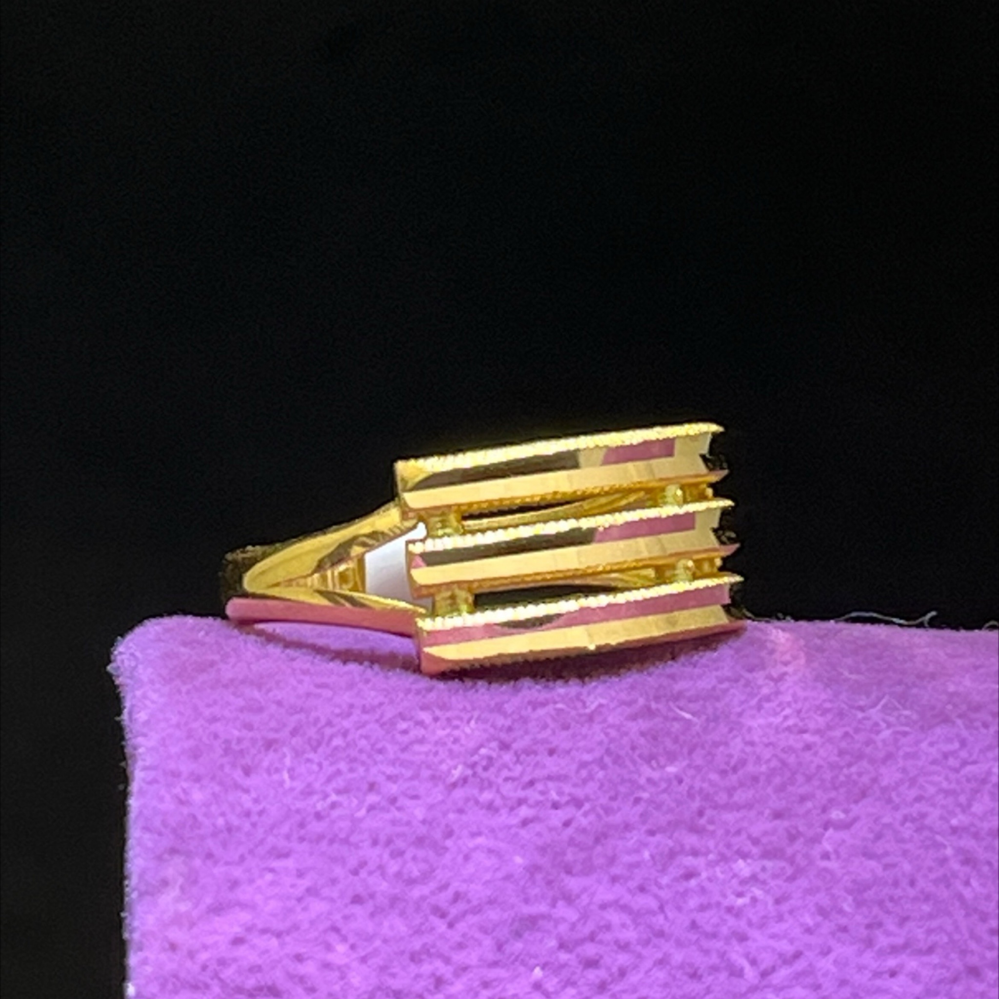 22 Ayar Altın Yüzük Kaburga Modern Tasarım 3.25gr 16 Numara Kadın - Y01021 - Fotoğraf 3
