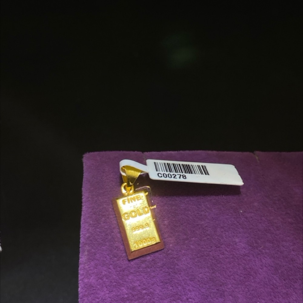 22 Ayar Altın Kolye Ucu Külçe El İşi 1.35gr Hediye - C00278 - Fotoğraf 2