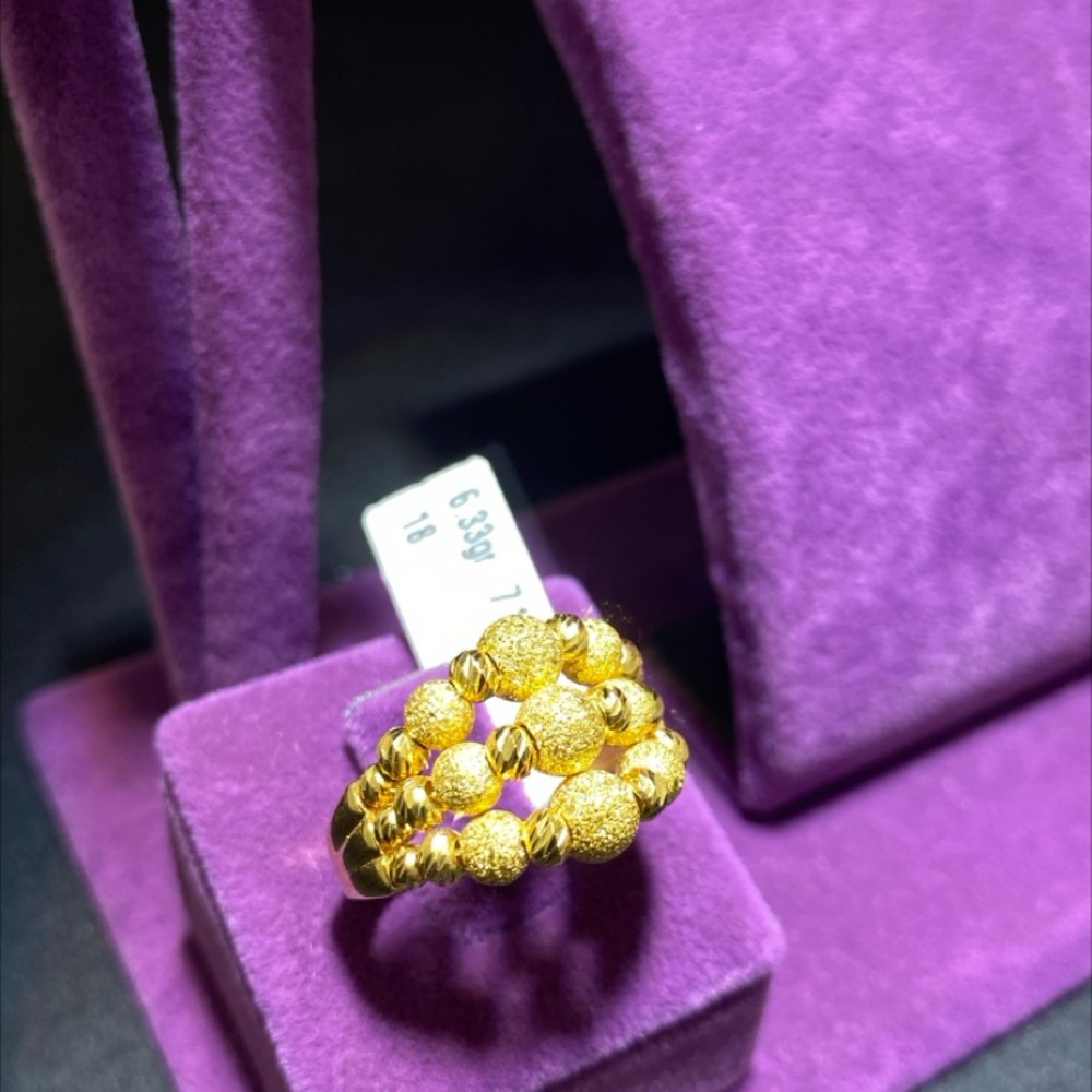 22 Ayar Altın Yüzük 3 Sıra Dorikalı Modern Tasarım 6.33gr 18 Numara Kadın - Y01025