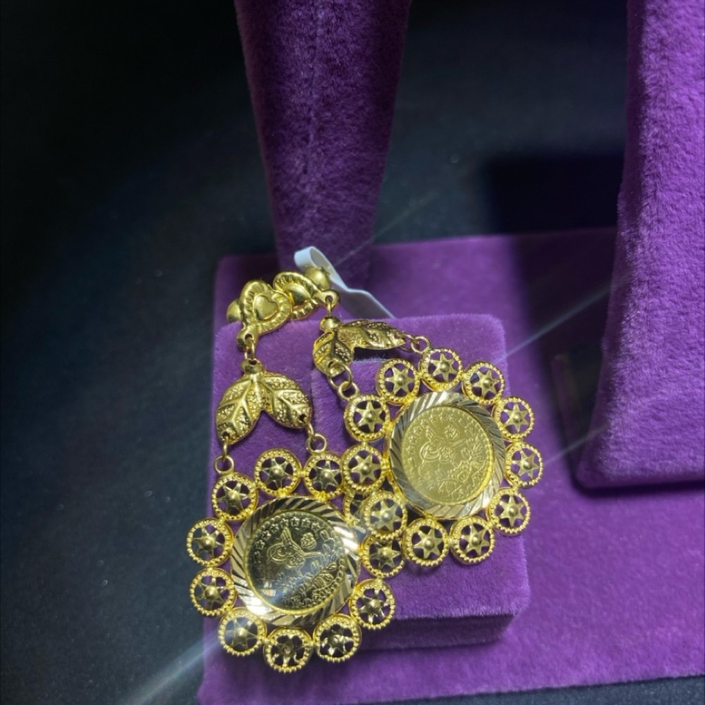 22 Ayar Altın Küpe Tuğralı Özel Tasarım 3.71gr Kadın - K00970 - Fotoğraf 2