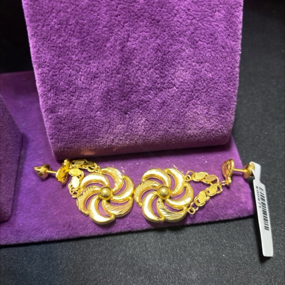 22 Ayar Altın Küpe Rüzgar Gülü Özel Tasarım 3.96gr Kadın - K00971 - Fotoğraf 3