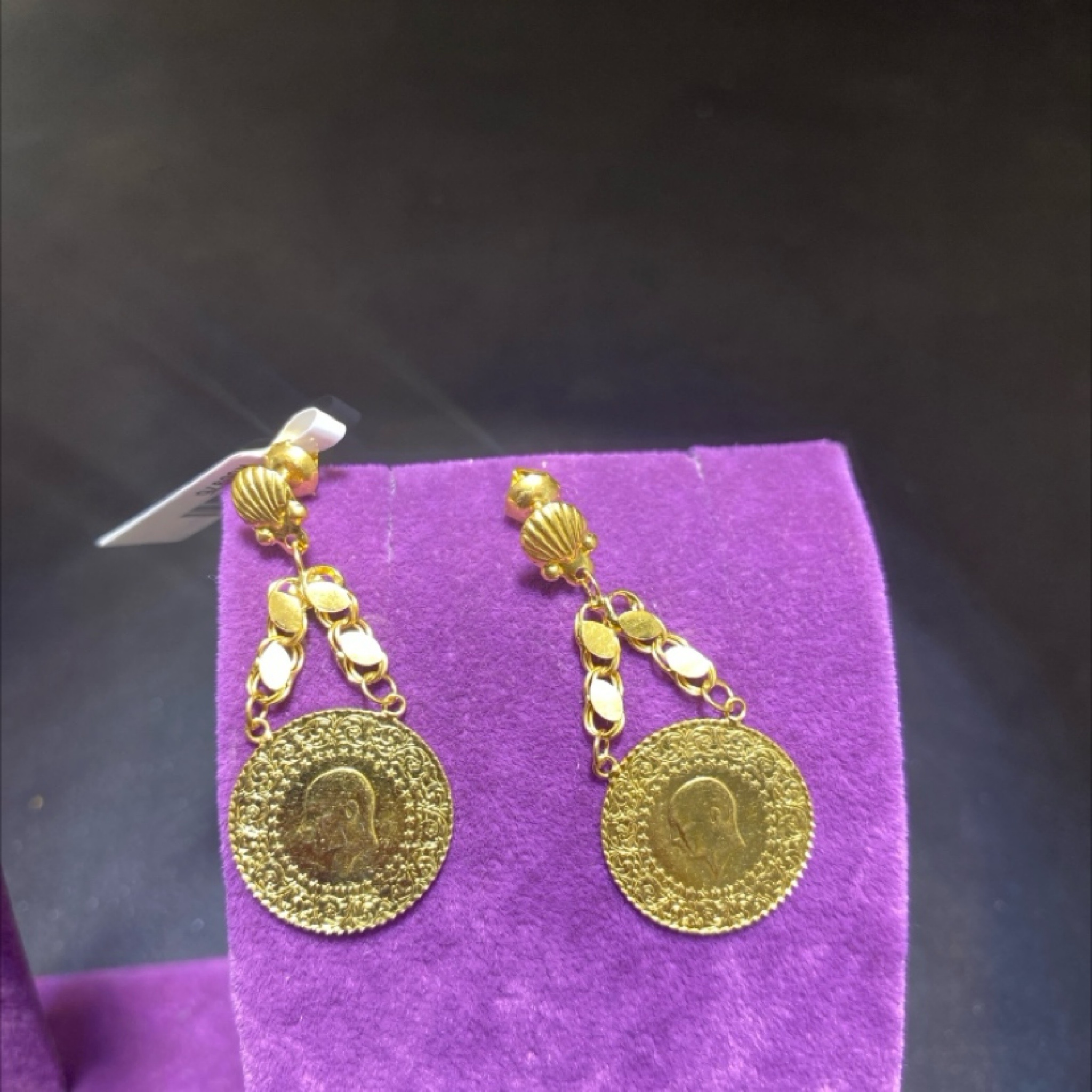 22 Ayar Altın Küpe Çeyrekli Özel Tasarım 5.74gr Kadın - K00975 - Fotoğraf 1
