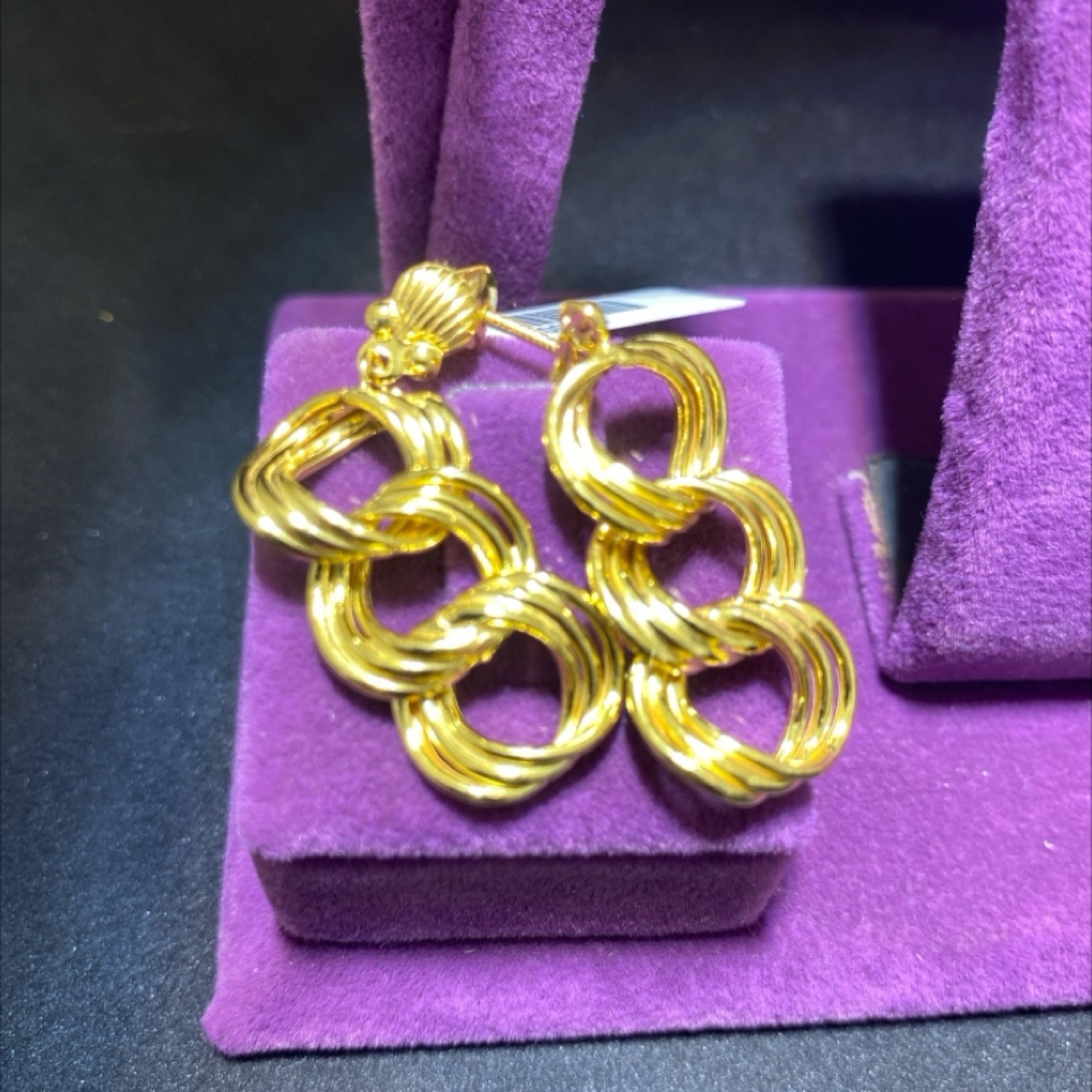 22 Ayar Altın Küpe Samanyolu Modern Tasarım 4.43gr Kadın - K00980 - Fotoğraf 2