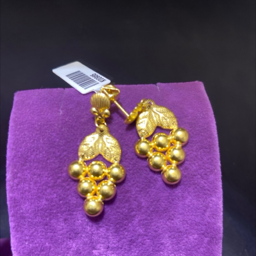 22 Ayar Altın Küpe Üzüm Tasarım 3.18gr Kadın - K00985