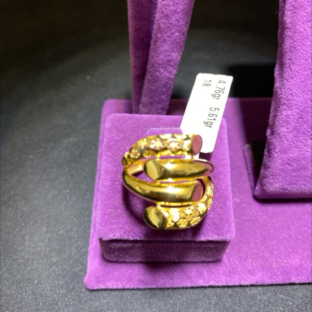 22 Ayar Altın Yüzük Modern Tasarım 4.76gr 18 Numara Kadın - Y01037 - Fotoğraf 1