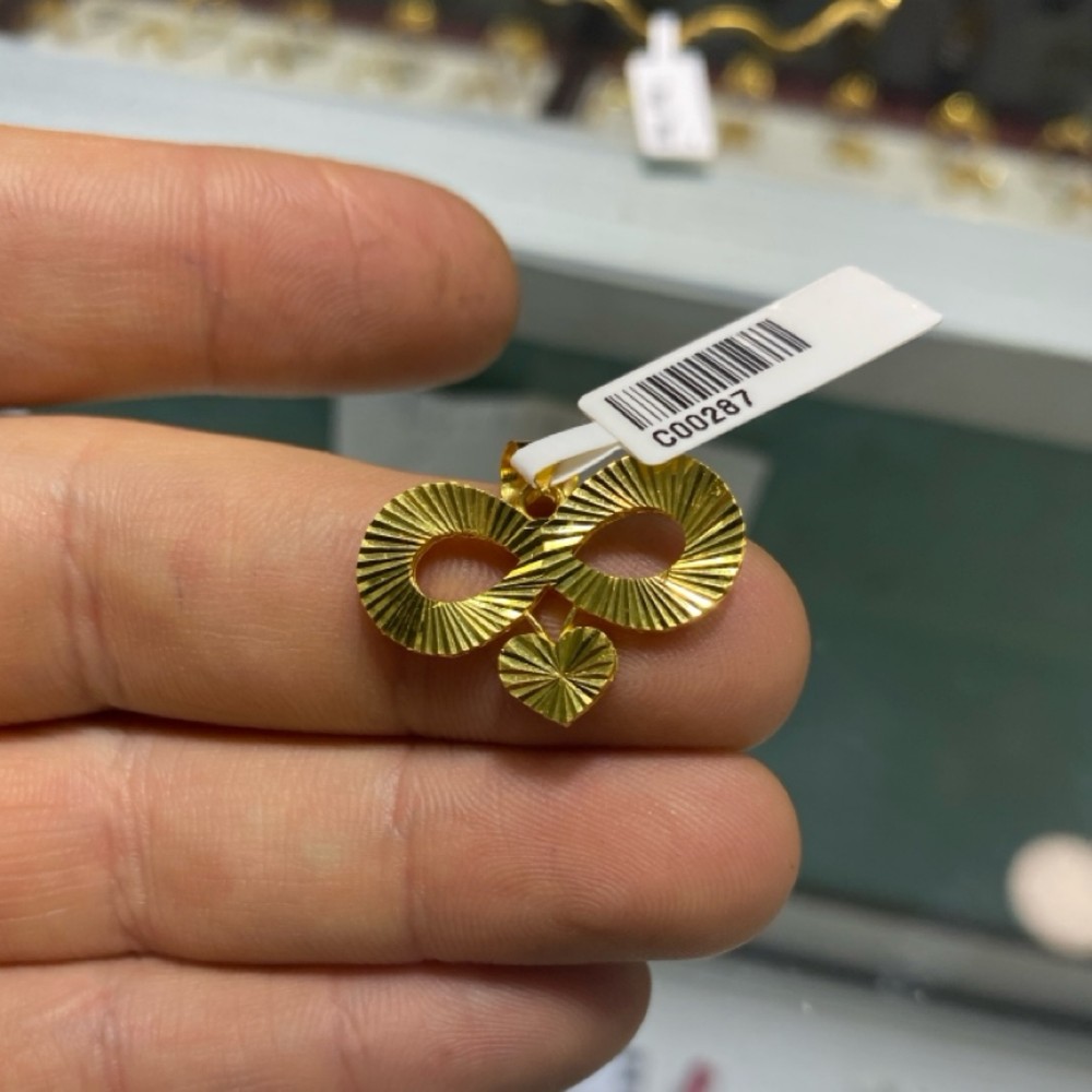 22 Ayar Altın Kolye Ucu Modern Tasarım 2.04gr Hediye - C00287