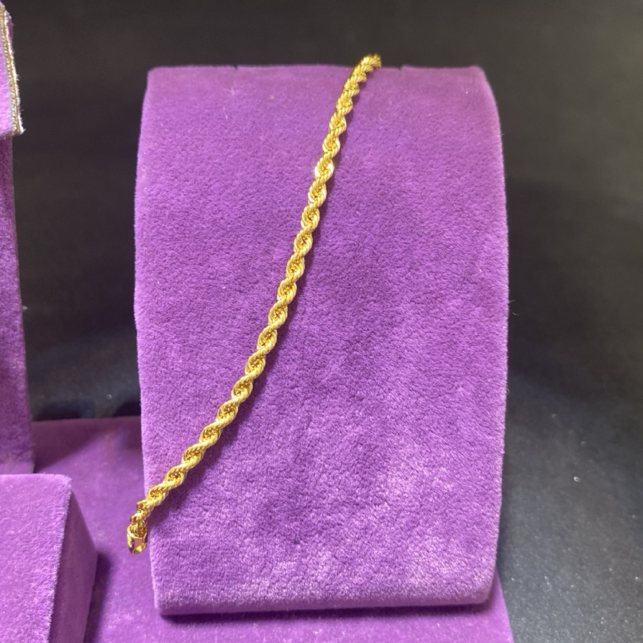 22 Ayar Altın Halat Zincir Özel Tasarım 4.31gr 55 CM Kadın Hediye - H00203 - Fotoğraf 1