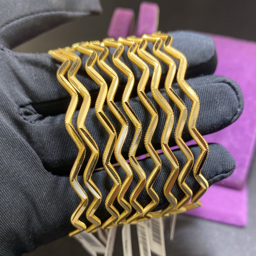 22 Ayar Altın Bilezik Zigzag Modern Tasarım 10.12gr Kadın - BZ01276