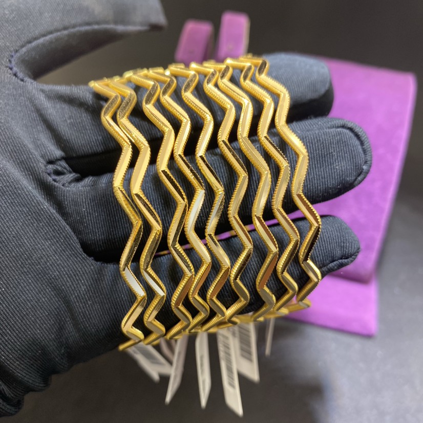 22 Ayar Altın Bilezik Zigzag Modern Tasarım 10.06gr Kadın - BZ01279