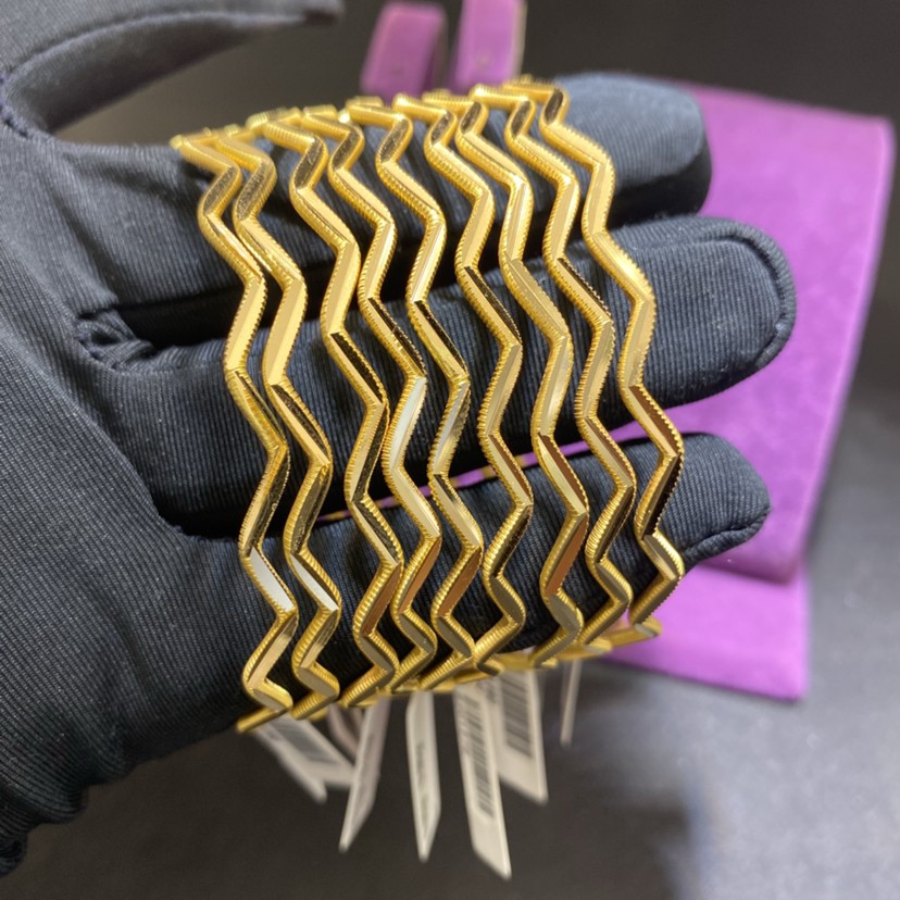 22 Ayar Altın Bilezik Zigzag Modern Tasarım 10.07gr Kadın - BZ01280