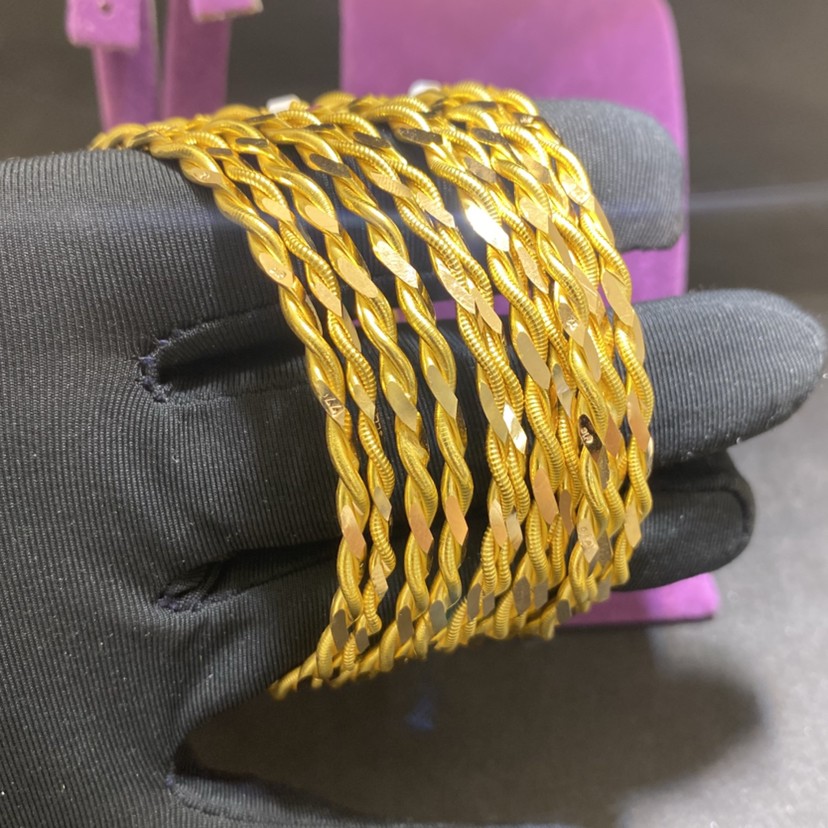 22 Ayar Altın Kıvırcık Bilezik Özel Tasarım 18.02gr Kadın - BZ01283